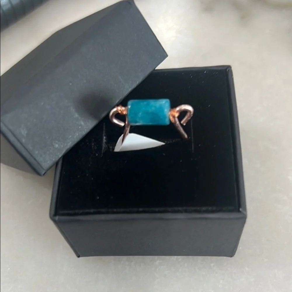 Blue Apatite Minimalist Deep Meditation Ring